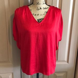 Express Red Silky Blouse